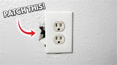 how to fix a whole in drywall around electric box|drywall around electrical box outlet.